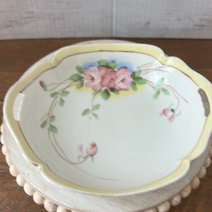 Nippon vintage handpainted floral bowl.